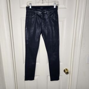 Black Citizens of Humanity wax coated black ankle high‎ rise Jeans 27
